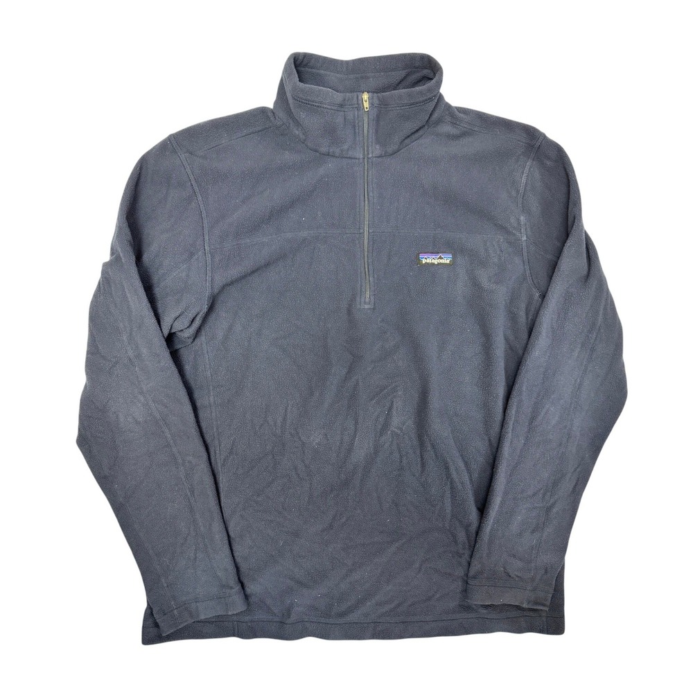Patagonia Mens Micro D Quarter Zip Fleece Pullover Navy Blue Large